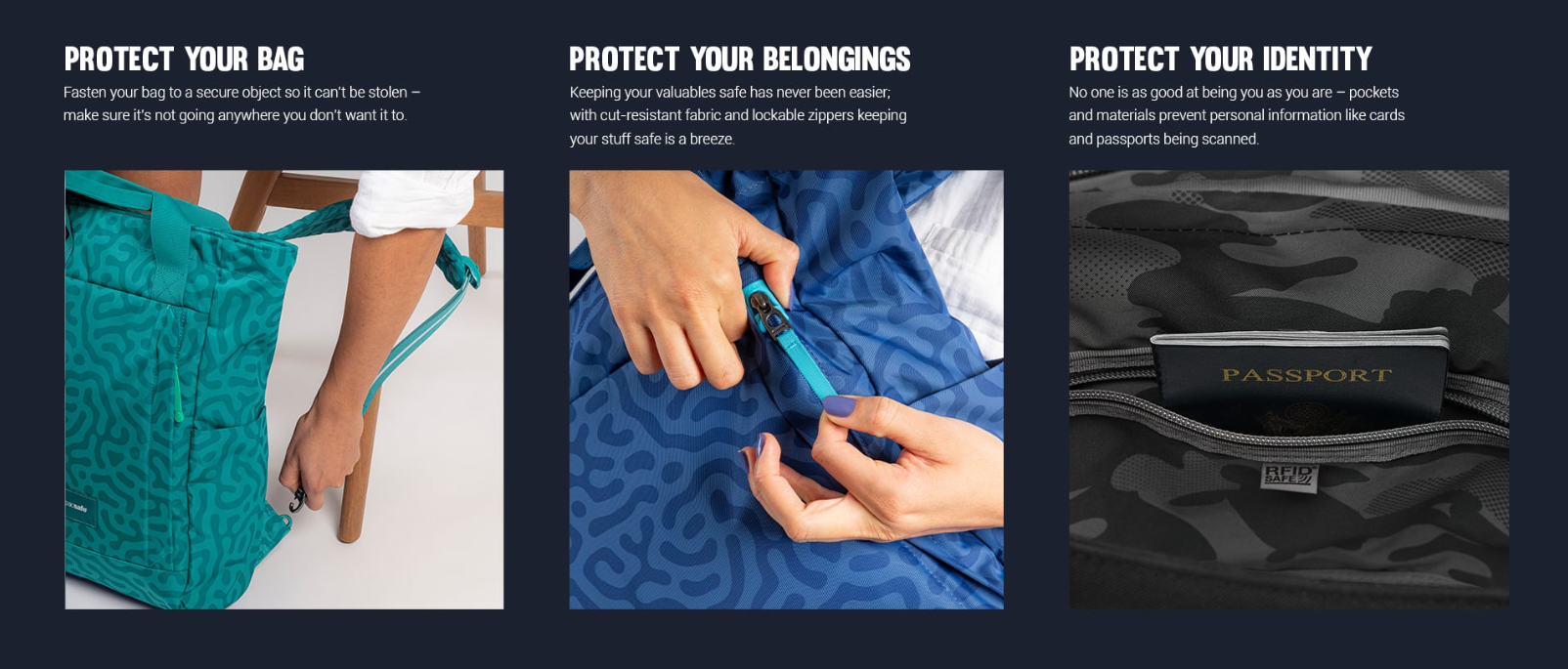 Pacsafe® GO Taška s ochranou proti krádežit echnologie